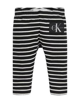 Legging Striped Monogram Badge Calvin Klein