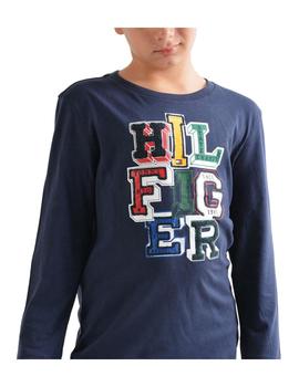 Camiseta manga larga azul 3D Logo Tommy Hilfiger