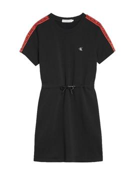 Vestido logo tape sleeve Calvin Klein