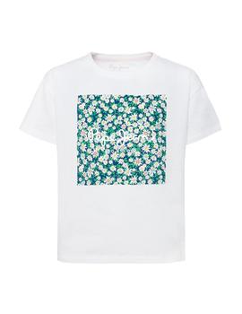 Camiseta logo y flores Ursula Pepe Jeans