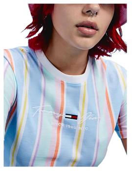 Camiseta Tjw Stripe crop Tommy Jeans