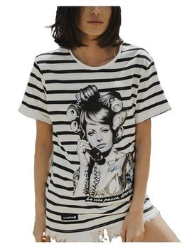 Camiseta unisex rayas Sophia Loren Be Happiness