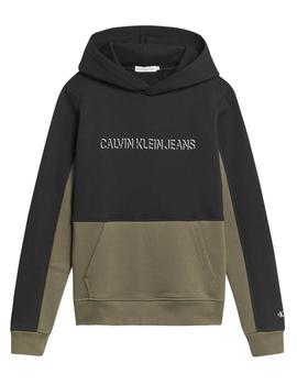 Sudadera colorblock negra Calvin Klein