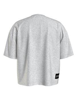 Camiseta institutional logo boxy gris Calvin Klein
