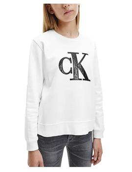 Sudadera logo monogram blanca Calvin Klein