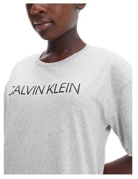 Camiseta institutional logo boxy gris Calvin Klein