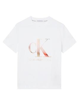 Camiseta satin bonded blurred ck Calvin Klein