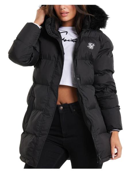 Plumifero kapuzemäntel señora chaqueta abrigos de manga larga de invierno cálido s-2xl negro