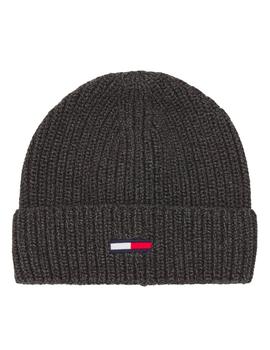 Gorro tjm basic rib beane gris Tommy Hilfiger