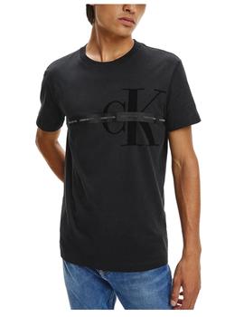 Camiseta monogram flock tape tee Calvin Klein