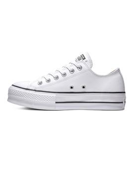 Zapatilla CTAS lift plataforma piel blanca