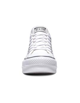 Zapatilla CTAS lift plataforma piel blanca