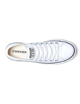 Zapatilla CTAS lift plataforma piel blanca