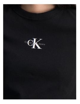 Camiseta monogram rib negra Calvin Klein