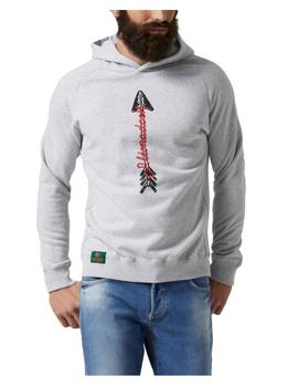 Sudadera con capucha gris con dibujo Altonadock