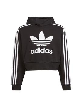 Sudadera Cropped Negra Adidas