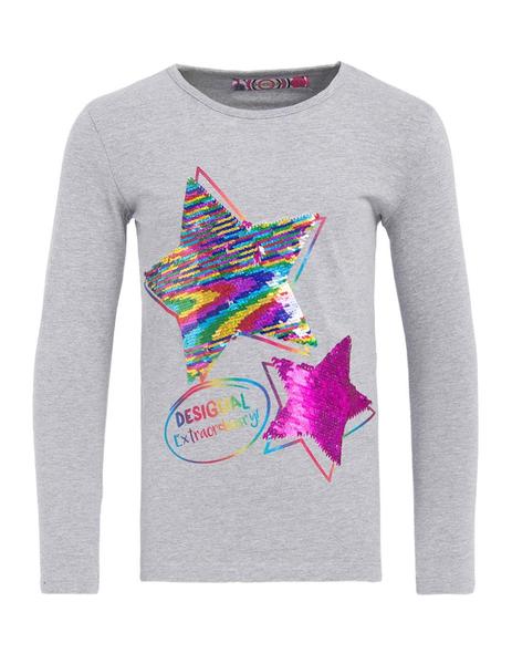 Camisetas manga larga top desigual mujer