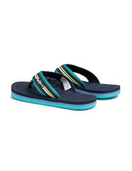 Chanclas lisas verde off beach junior Pepe Jeans