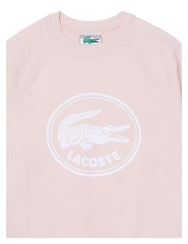 Sudadera rosa logo Lacoste