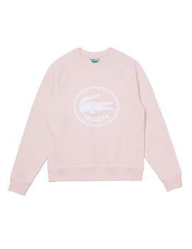 Sudadera rosa logo Lacoste