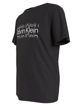 Camiseta negra Inst cut  off logo Calvin Klein