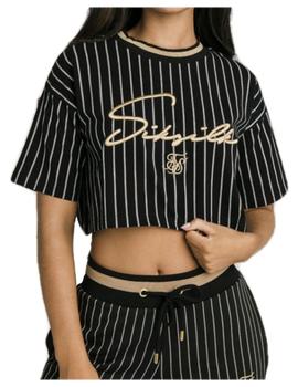 Camiseta baseball stripe crop tee Sik Silk