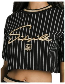 Camiseta baseball stripe crop tee Sik Silk