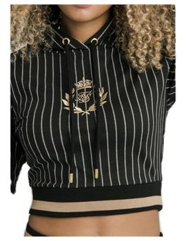 Sudadera baseball stripe cropped hoodie Sik Silk