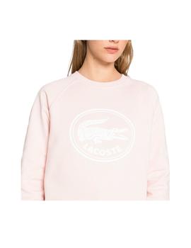 Sudadera rosa logo Lacoste