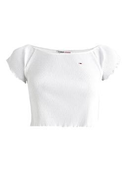 Top crop rib off shoulder Tommy Jeans