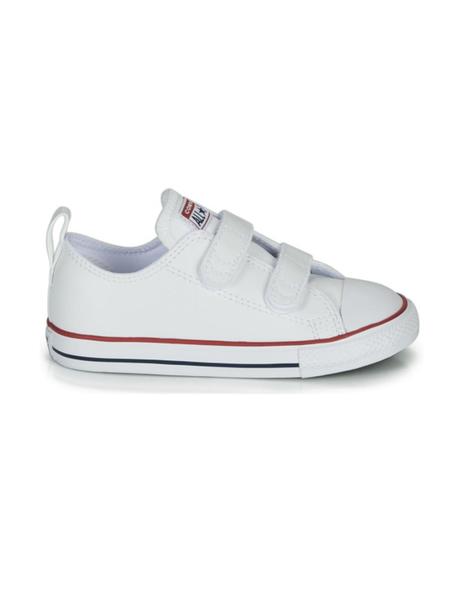 Para llevar católico Jardines All Star Velcro Piel Blanca Converse