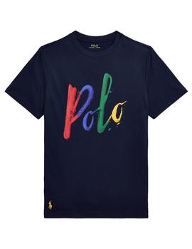 Camiseta azul logo pintura Polo Ralph Lauren