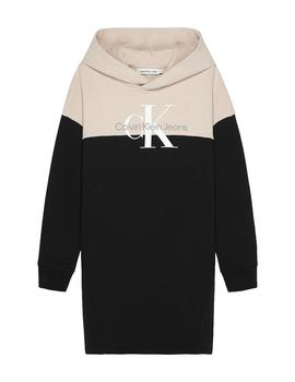 Vestido Colour Block Hoodie Drees Calvin Klein