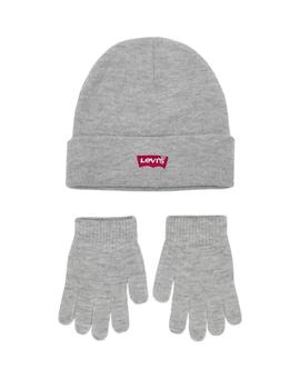 Conjunto Gorro y Guantes Gris Levi´s