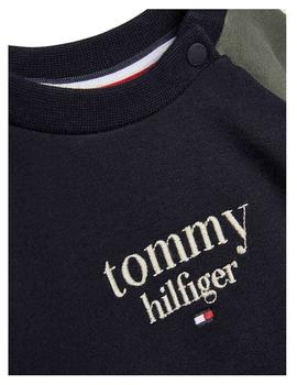 Sudadera Green Baby Logo Colorblock Tommy Hilfiger