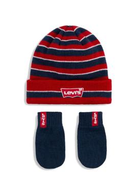 Conjunto Gorro y Manoplas Rayas Levi´s