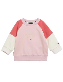 Sudadera Pink Baby Logo Colorblock Tommy Hilfiger