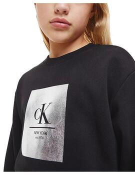 Sudadera Foil Logo Future Negra Calvin Klein