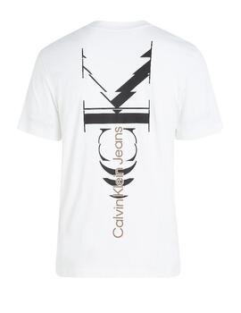 Camiseta glitched monologo back Calvin Klein