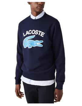 Sudadera azul con logo Lacoste