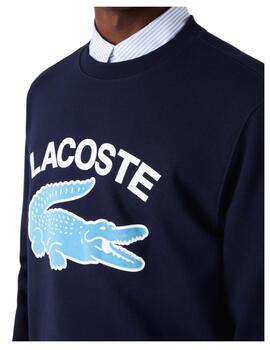 Sudadera azul con logo Lacoste