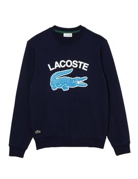 Sudadera azul con logo Lacoste