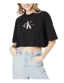 Camiseta archival monologo cropped Calvin Klein