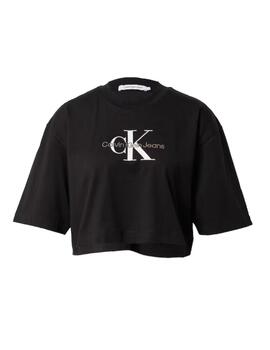 Camiseta archival monologo cropped Calvin Klein