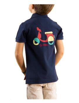 Polo Azul Niño Logo Scotta