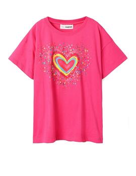 Camiseta Heart fucsia Desigual