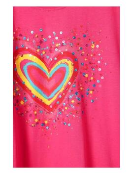 Camiseta Heart fucsia Desigual