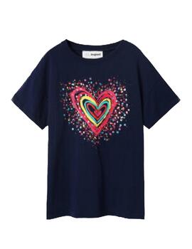 Camiseta Heart azul Desigual