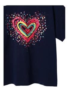 Camiseta Heart azul Desigual
