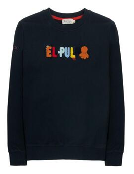 Sudadera Navy Hidden Logo El Pulpo